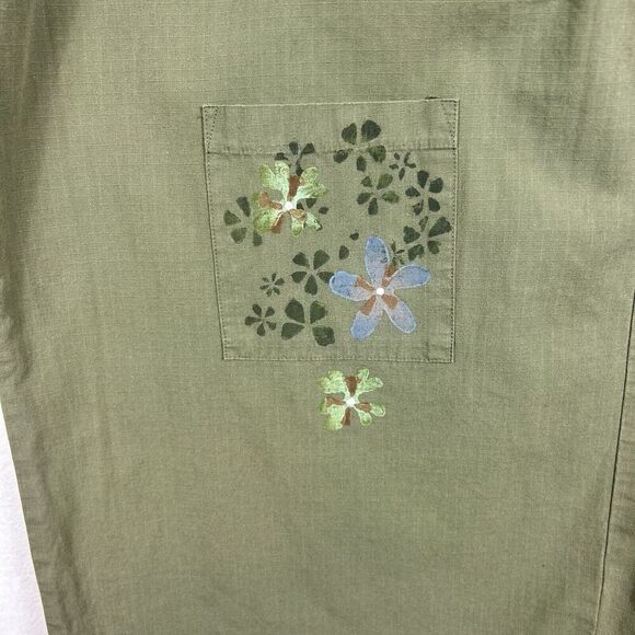 Vtg Blue Fish Olive Green Maxi Skirt Size 2 Pockets Lagenlook Artsy 18-22W - Picture 6 of 11